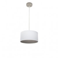 Distribuidor - Lâmpadas Diversas | Colgantes Moderno | COLGANTE TATIANA 1XE27 NIQUEL/BLANCO-MAD.GRIS REGX30X30 CM Ref: 189193083